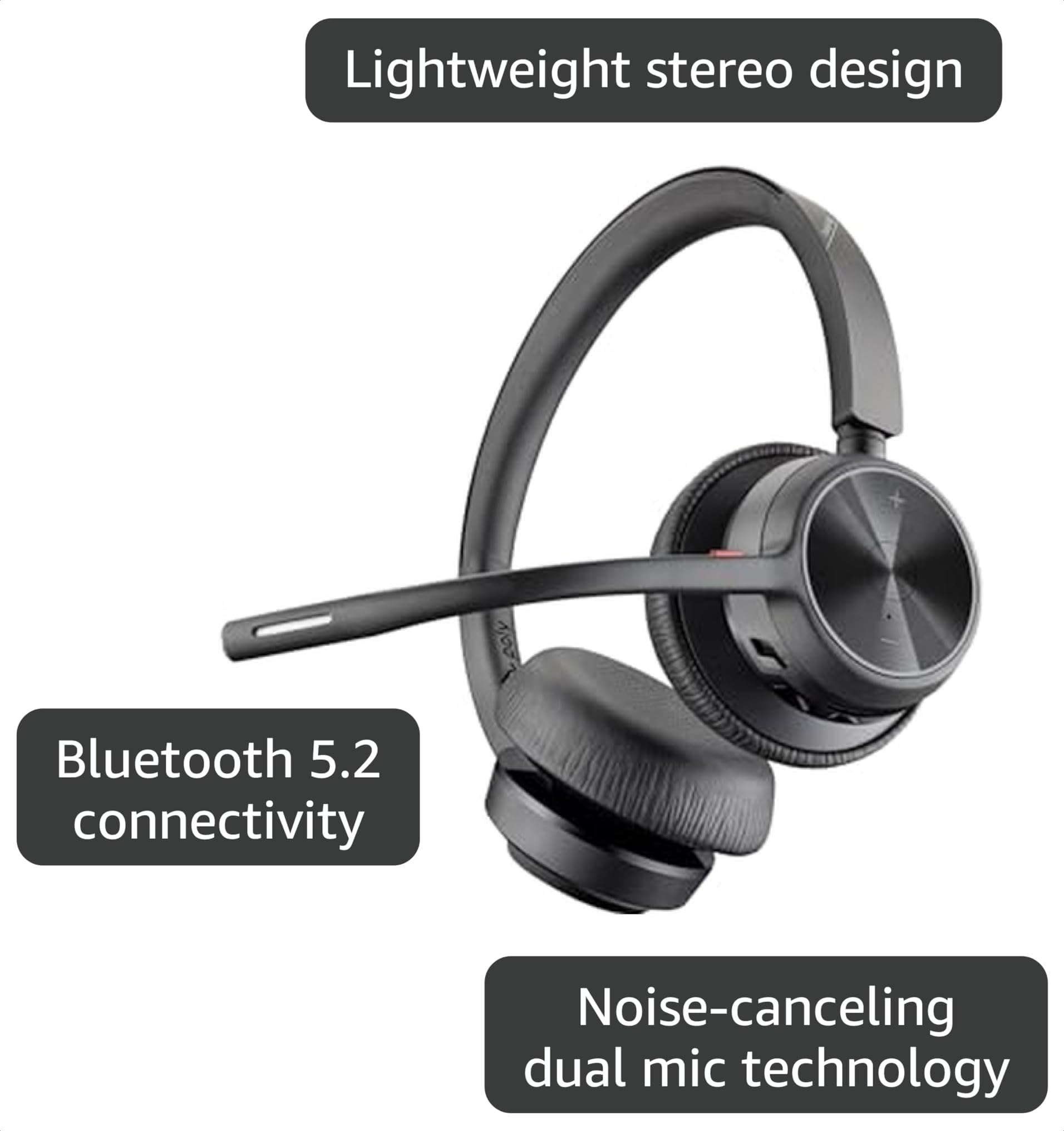 Amazon.com: Poly - Voyager 4320 UC Wireless Headset + Charge Stand